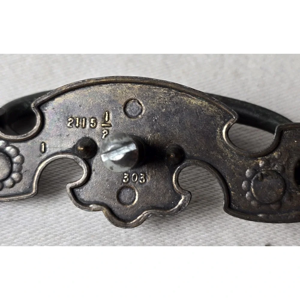 3 Vintage Flat Long Winged/Batwing Style Drawer Pulls Handles Brass‎